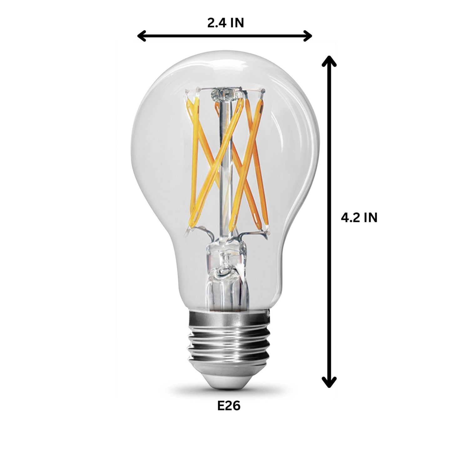 15W (100W Replacement) Daylight (5000K) A19 E26 Base Dimmable Clear LED Bulb (2 - Pack) - Worldwide Electric Supplies