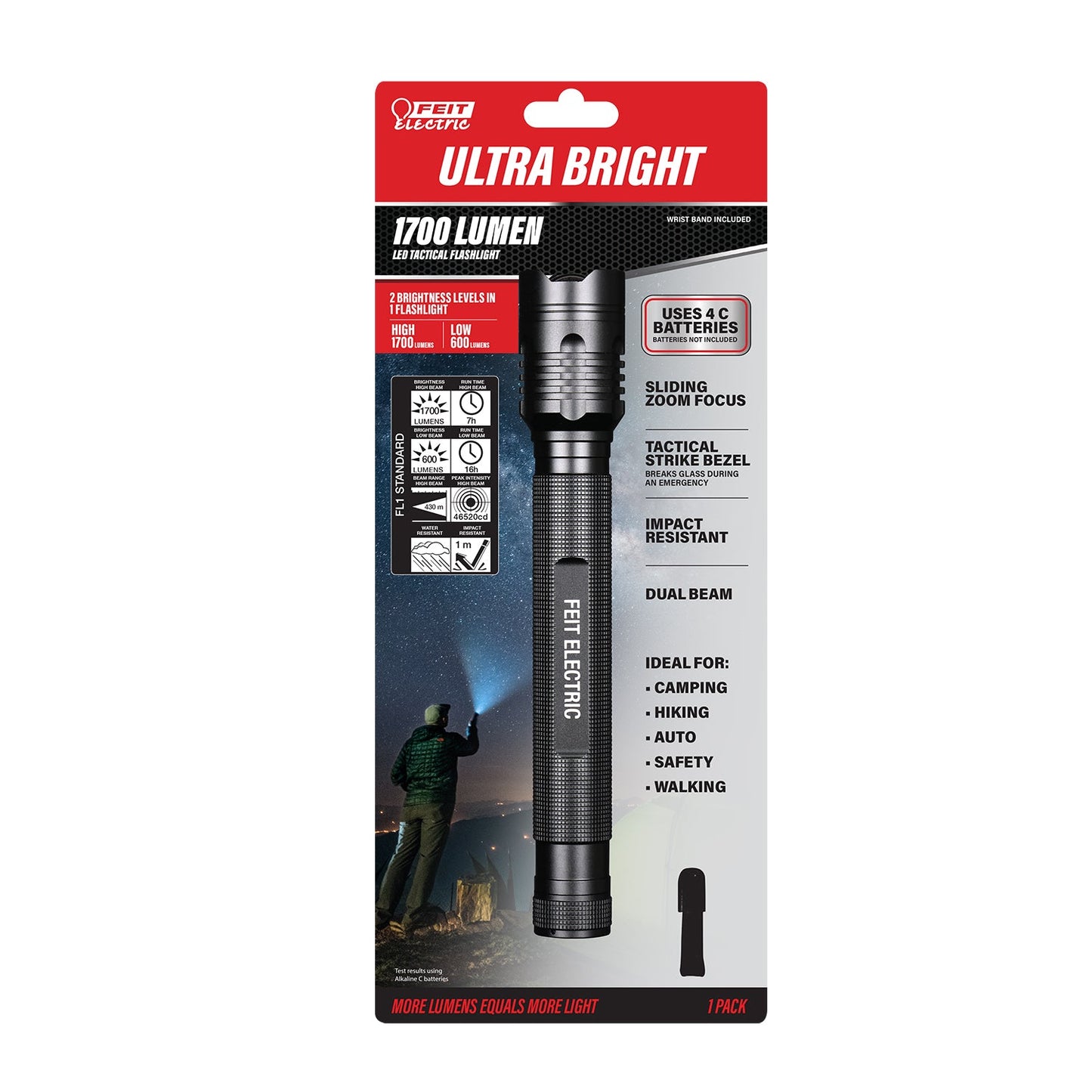 1700 Lumens Tactical LED Flashlight - Worldwide Electric Supplies