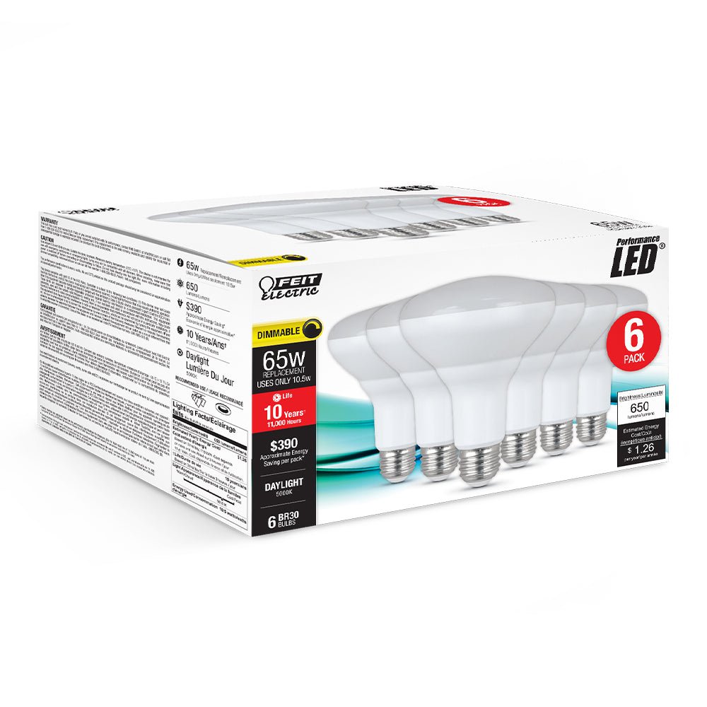10.5W (65 W Replacement) Daylight BR30 Dimmable Reflector LED Light Bulb - Worldwide Electric Supplies