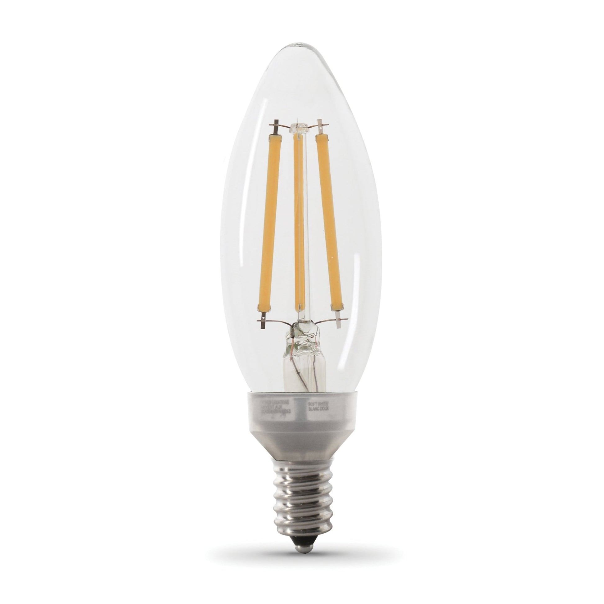 10W (100W Replacement) Blunt Tip Soft White (2700K) E12 Base B10 Filament LED (2 - Pack) - Worldwide Electric Supplies