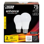 12.2W (75W Replacement) Bright White (3000K) E26 Base A19 Dimmable Enhance General Purpose LED (2 - Pack) - Worldwide Electric Supplies
