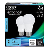 12.2W (75W Replacement) Daylight (5000K) E26 Base A19 Dimmable General Purpose LED (2 - Pack) - Worldwide Electric Supplies