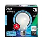 12W (75W Replacement) Daylight (5000K) A19 Enhance Dimmable Glass Filament General Purpose LED (2 - Pack) - Worldwide Electric Supplies