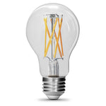 12W (75W Replacement) Soft White (2700K) A19 (E26 Base) Dimmable Clear Glass Enhance LED Filament Light Bulb (2 - Pack) - Worldwide Electric Supplies