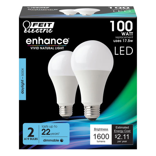 17.5W (100W Replacement) Daylight A19 Dimmable Enhance LED - Worldwide Electric Supplies