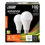 17.5W (100W Replacement) Soft White A19 Dimmable LED Enhance LED (2 - Pack) - Worldwide Electric Supplies