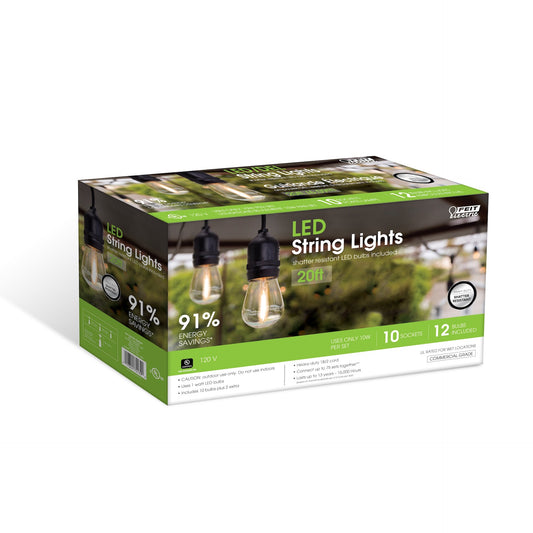 20 Ft. LED S14 String Lights - Worldwide Electric Supplies