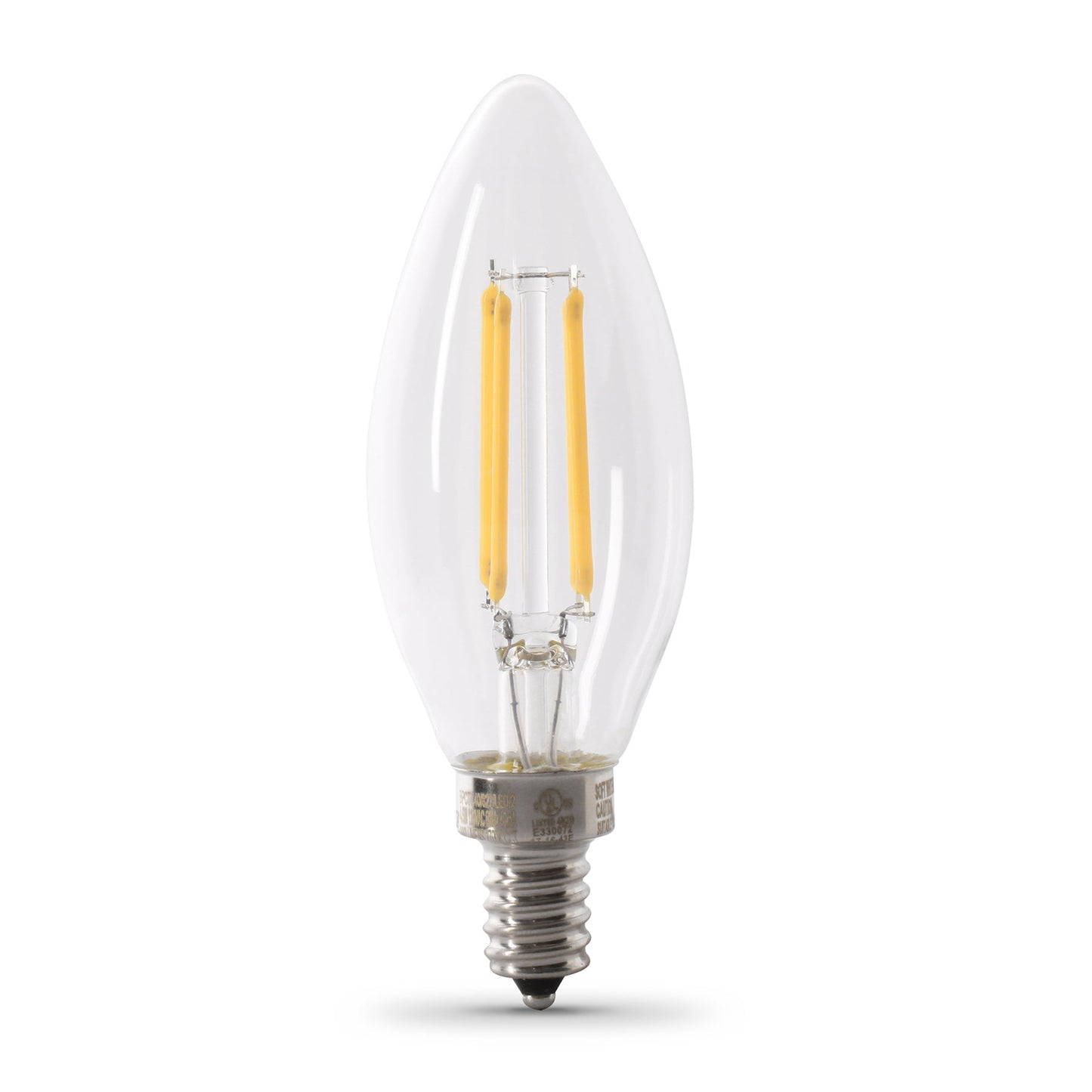 3.3W (40W Replacement) Daylight (5000K) E12 Base Clear B10 Dimmable Enhance Decorative LED Bulb (6 - Pack) - Worldwide Electric Supplies