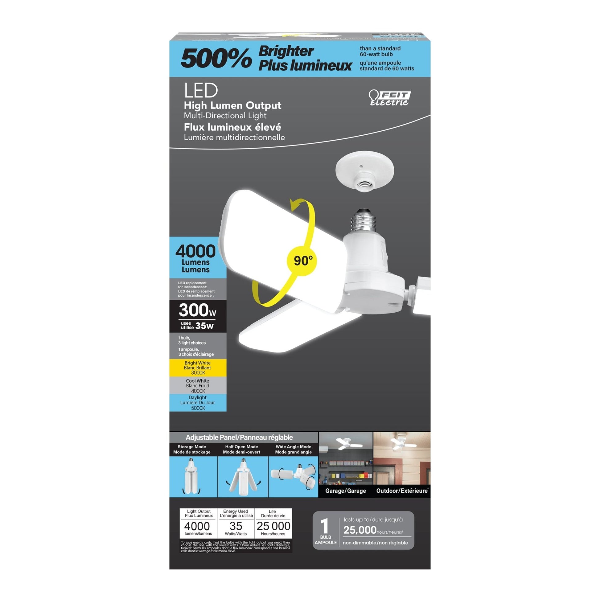 35W (300W Equivalent) Selectable White E26 Replacement LED Multi - Directional Light - Worldwide Electric Supplies