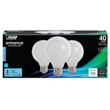 3.8W (40W Replacement) G25 Daylight Dimmable White Enhance Glass Filament Globe LED (3 - Pack) - Worldwide Electric Supplies