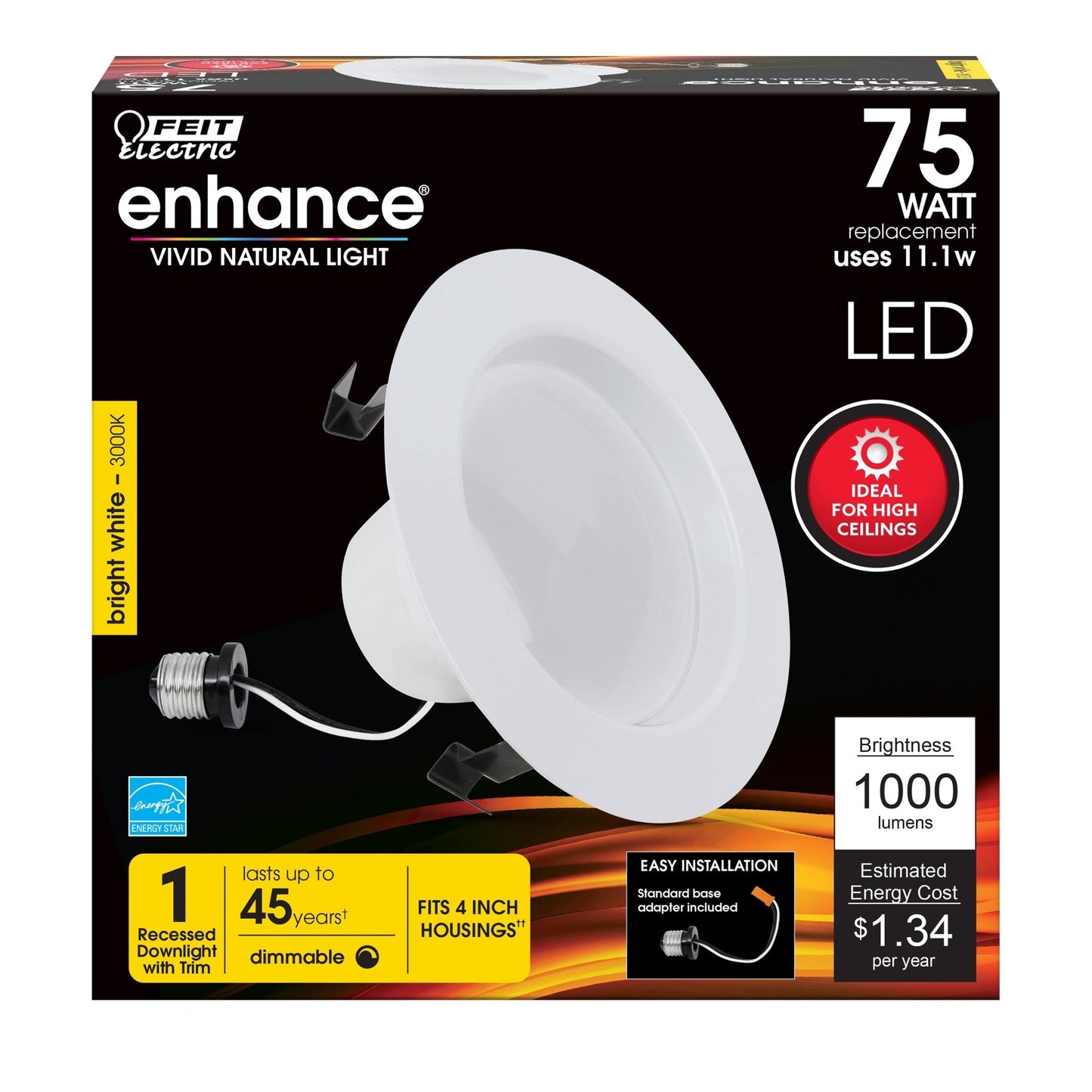 4 in. 75W Replacement Warm White (3000K) Dimmable LED Recessed Downlight - Worldwide Electric Supplies