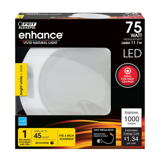 4 in. 75W Replacement Warm White (3000K) Dimmable LED Recessed Downlight - Worldwide Electric Supplies