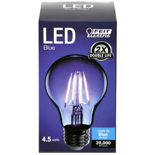 4.5W A19 Blue LED Filament Light Bulb - Worldwide Electric Supplies