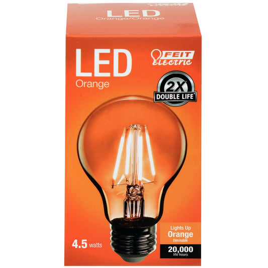 4.5W A19 Orange Filament LED Filament Light Bulb - Worldwide Electric Supplies