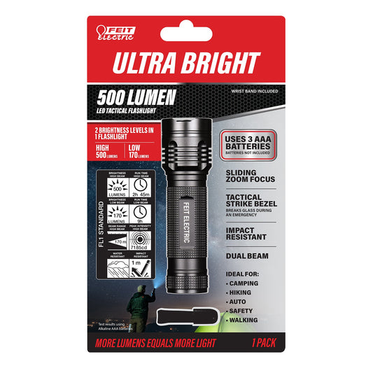 500 Lumens Tactical LED Flashlight - Worldwide Electric Supplies