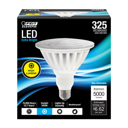 55W (325W Replacement) Daylight (5000K) E26 Base PAR38 High Lumen Non - Dimmable LED - Worldwide Electric Supplies