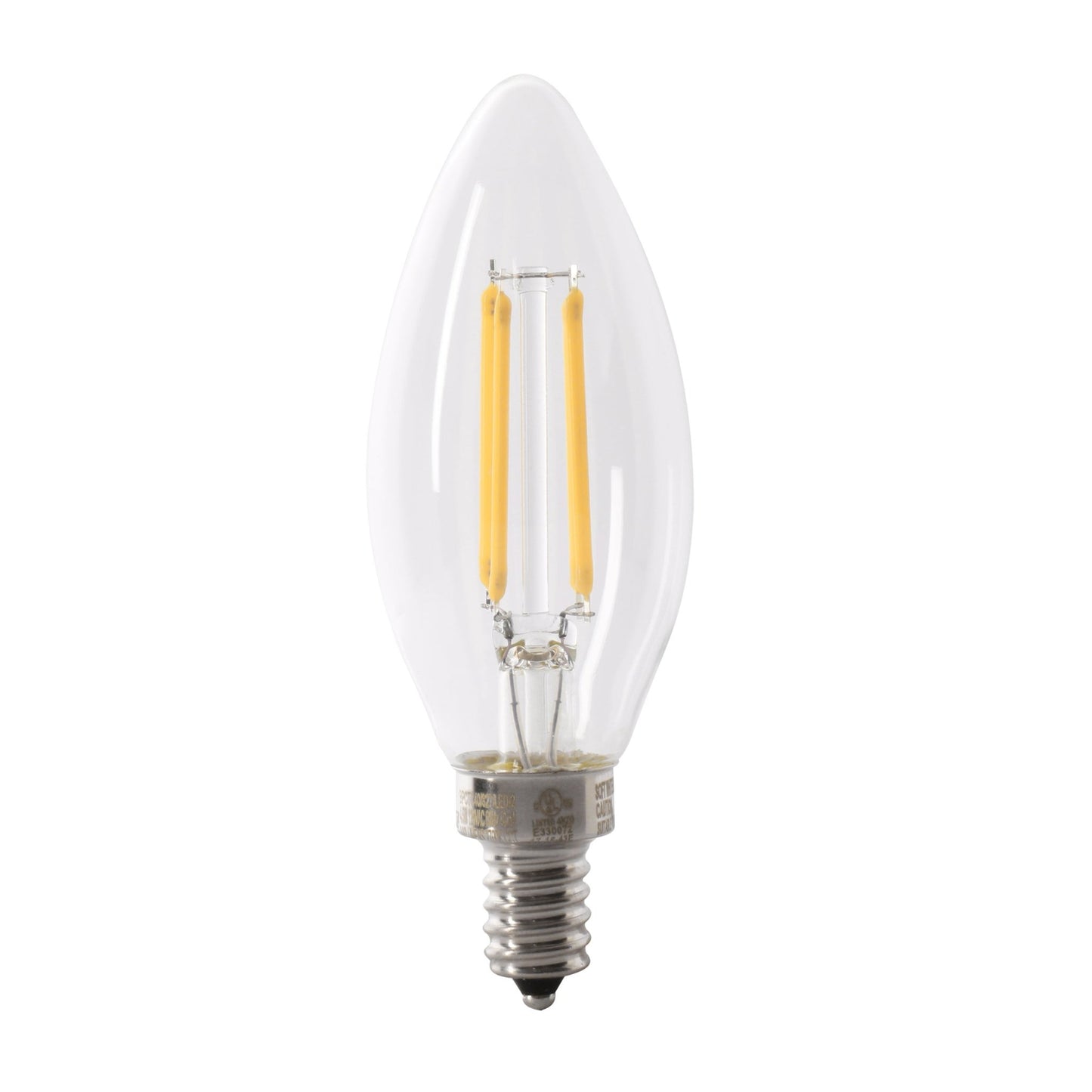 5.5W (60W Replacement) Daylight (5000K) E12 Base B10 Blunt Tip Enhance Filament LED (2 - Pack) - Worldwide Electric Supplies