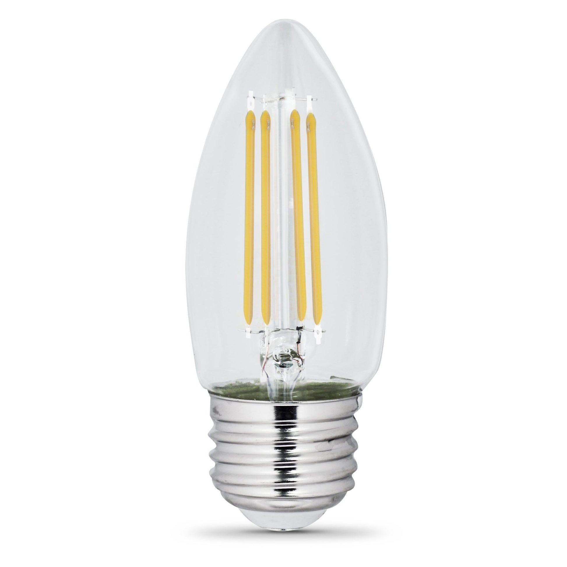 5.5W (60W Replacement) Neutral White (3500K) Clear B10 Torpedo Tip Dimmable LED Enhance Glass Filament Light Bulb (2 - Pack) - Worldwide Electric Supplies