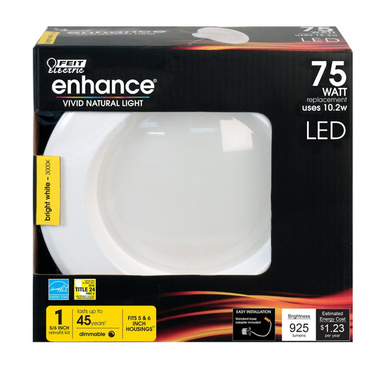 5/6 in. 75W Replacement Bright White (3000K) Dimmable LED Recessed Downlight - Worldwide Electric Supplies