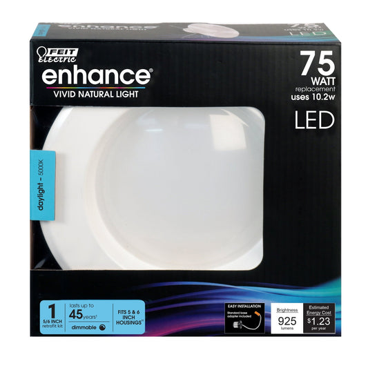 5/6 in. 75W Replacement Daylight (5000K) Dimmable Enhance LED Recessed Downlight - Worldwide Electric Supplies