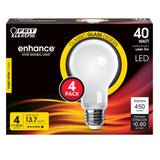 5W (40W Equivalent) Bright White (3000K) A19 (E26 Base) Enhance Dimmable Frosted Filament LED Light Bulb (4 - Pack) - Worldwide Electric Supplies