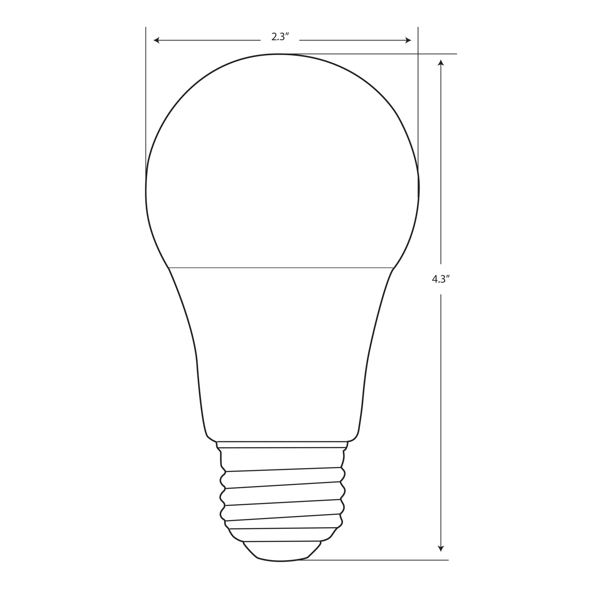 5W (40W Replacement) Daylight (5000K) A19 Dimmable General Purpose LED (4 - Pack) - Worldwide Electric Supplies