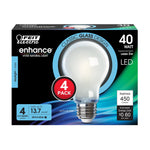 5W (40W Replacement) Daylight (5000K) A19 (E26 Base) Frosted White Enhance Dimmable Glass Filament General Purpose LED Light Bulb (4 - Pack) - Worldwide Electric Supplies