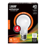 5W (40W Replacement) Soft White (2700K) A19 Medium E26 Base Enhance Dimmable Glass General Purpose LED Light Bulb (4 - Pack) - Worldwide Electric Supplies