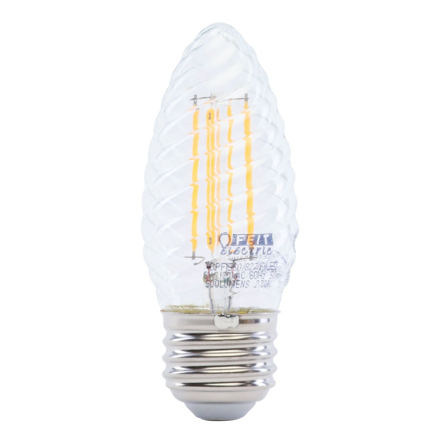 6W (60W Replacement) Soft White (2700K) E26 Base F15 Dimmable Clear LED Post Lantern Bulb - Worldwide Electric Supplies