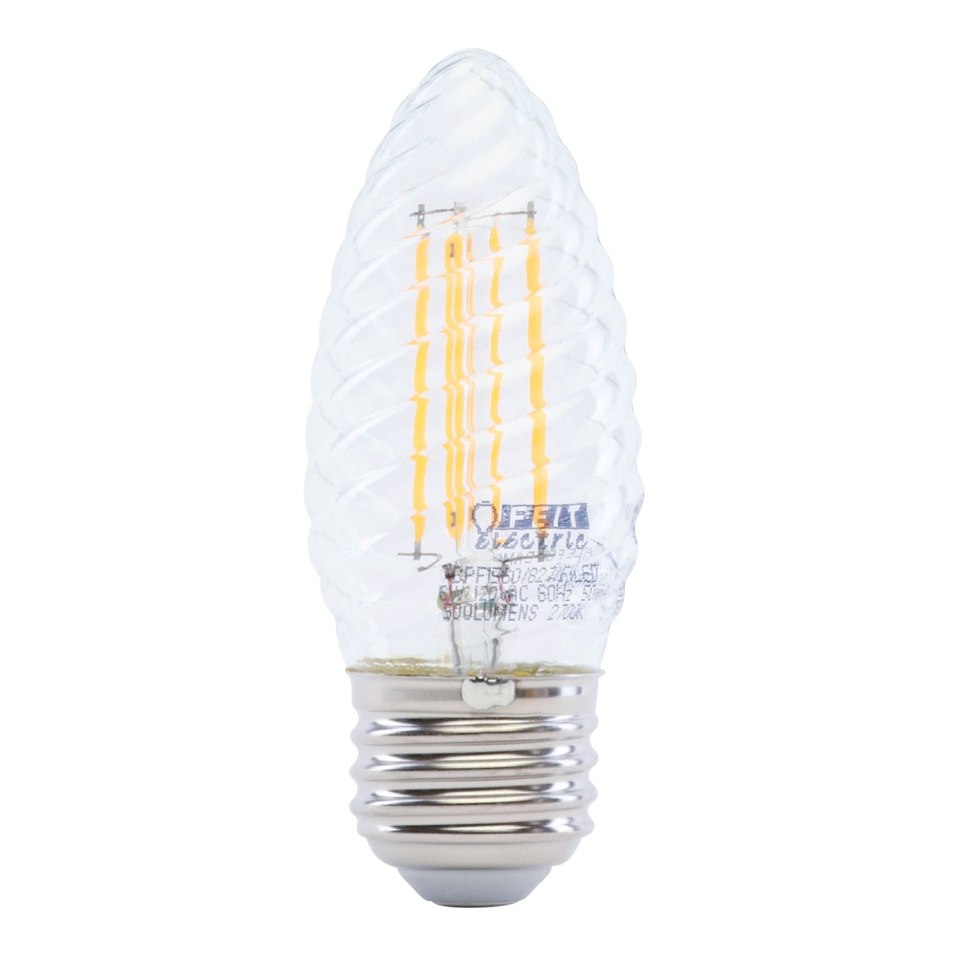 6W (60W Replacement) Soft White (2700K) E26 Base F15 Dimmable Clear LED Post Lantern Bulb - Worldwide Electric Supplies