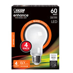 8.8W (60W Replacement) Soft White (2700K) A19 Enhance Dimmable Glass Filament General Purpose LED (4 - Pack) - Worldwide Electric Supplies