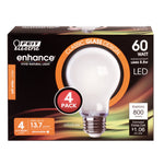 8.8W (60W Replacement) Soft White (2700K) A19 Enhance Dimmable Glass Filament General Purpose LED (4 - Pack) - Worldwide Electric Supplies