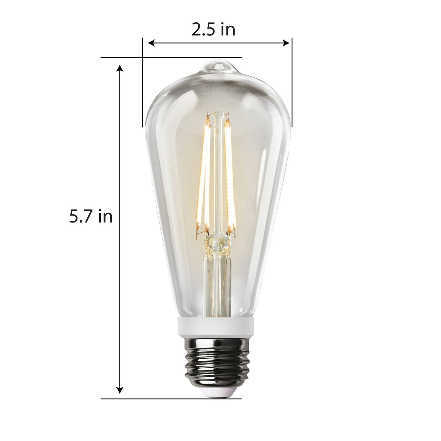 8.8W (60W Replacement) Soft White (2700K) E26 Base ST19 Motion Detection Filament LED - Worldwide Electric Supplies