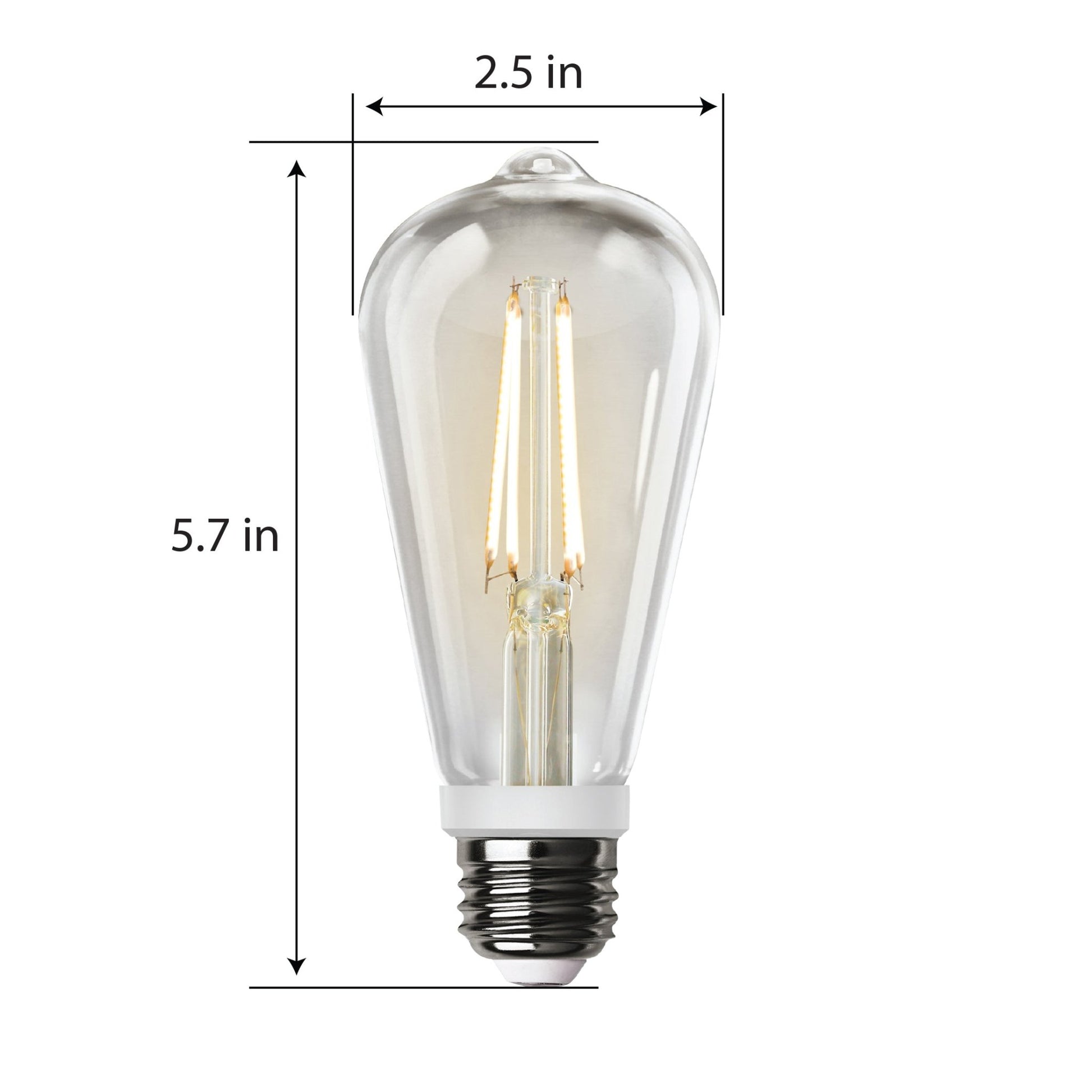 8.8W (60W Replacement) Soft White (2700K) E26 Base ST19 Motion Detection Filament LED - Worldwide Electric Supplies