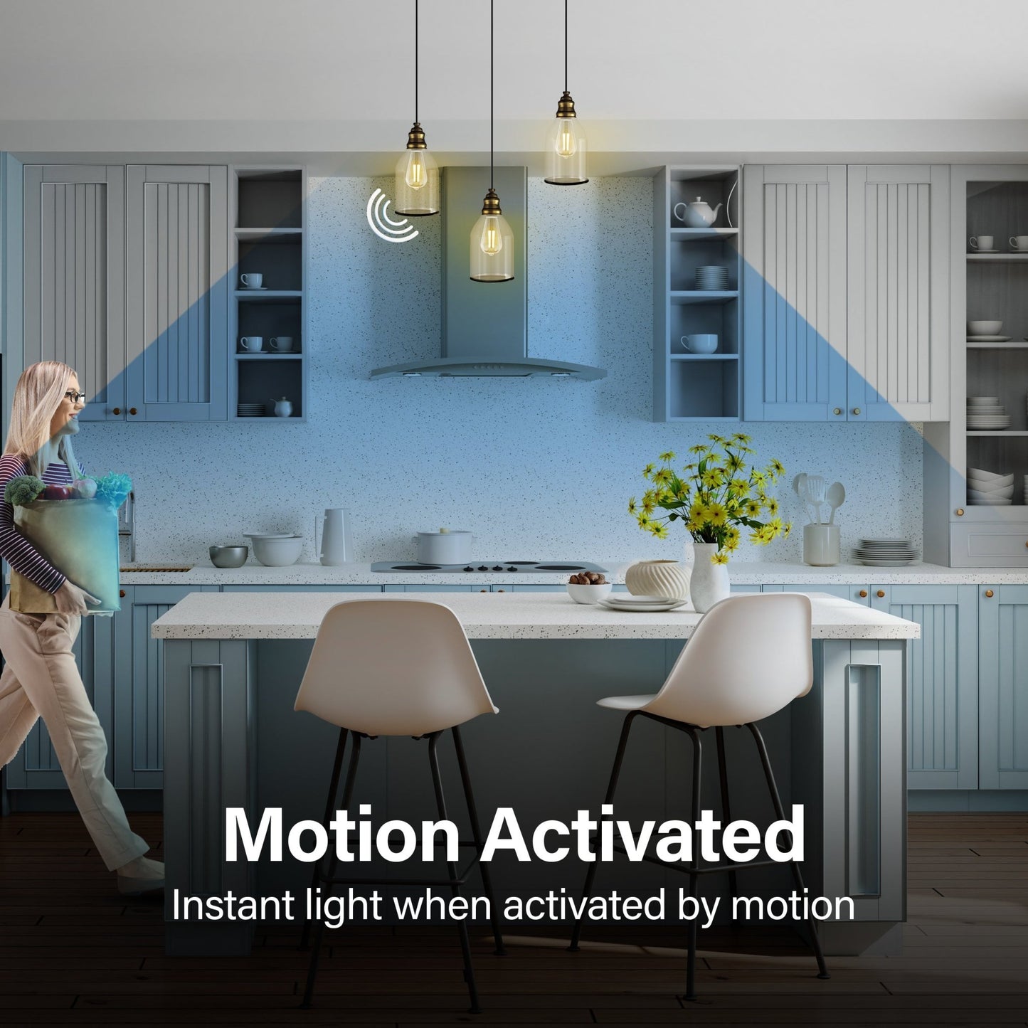 8.8W (60W Replacement) Soft White (2700K) E26 Base ST19 Motion Detection Filament LED - Worldwide Electric Supplies