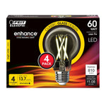 9W (60W Replacement) Bright White (3000K) A19 Shape (E26 Base) Filament Enhance LED Light Bulb (4 - Pack) - Worldwide Electric Supplies