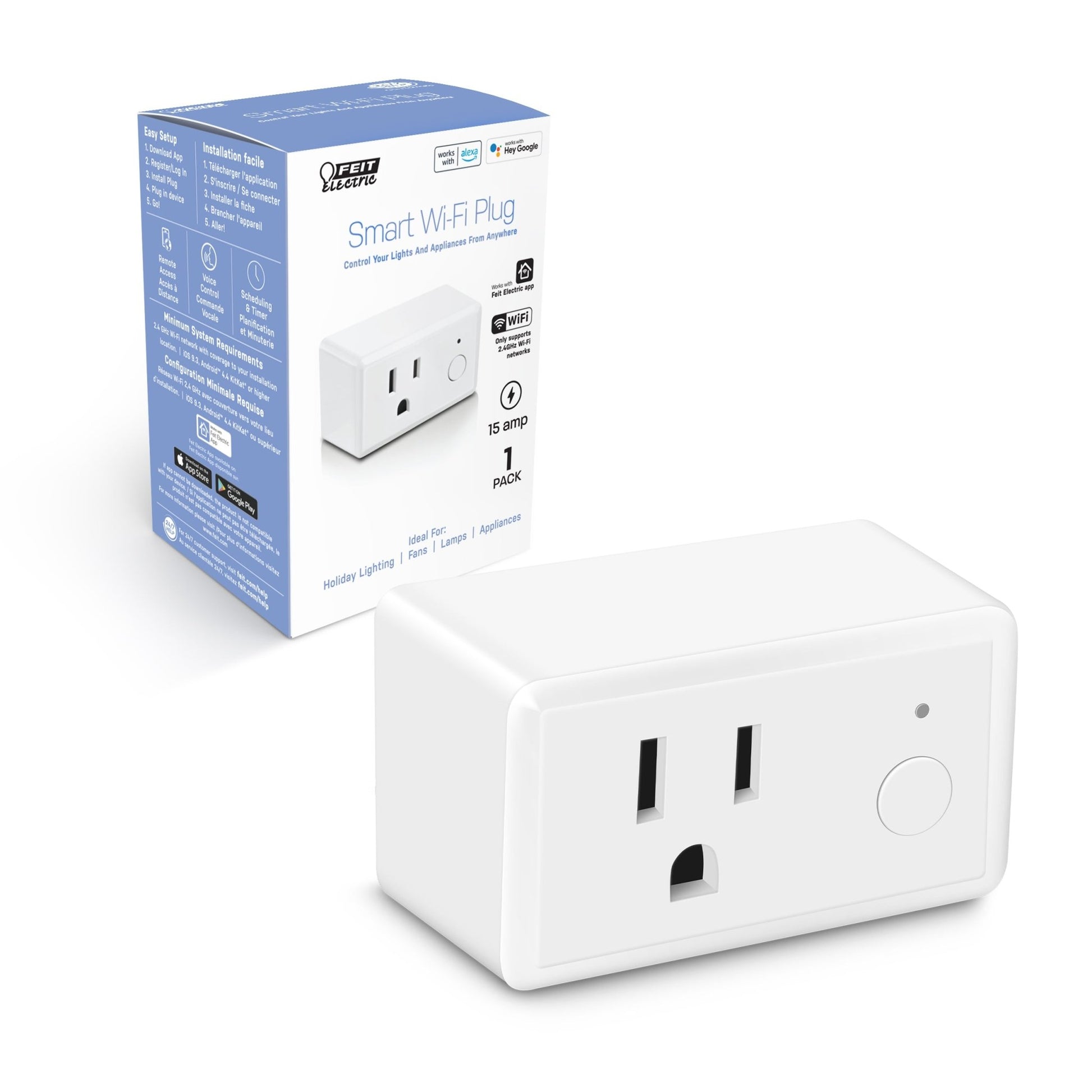Indoor Smart Wi - Fi Wall Plug Alexa / Google - Worldwide Electric Supplies