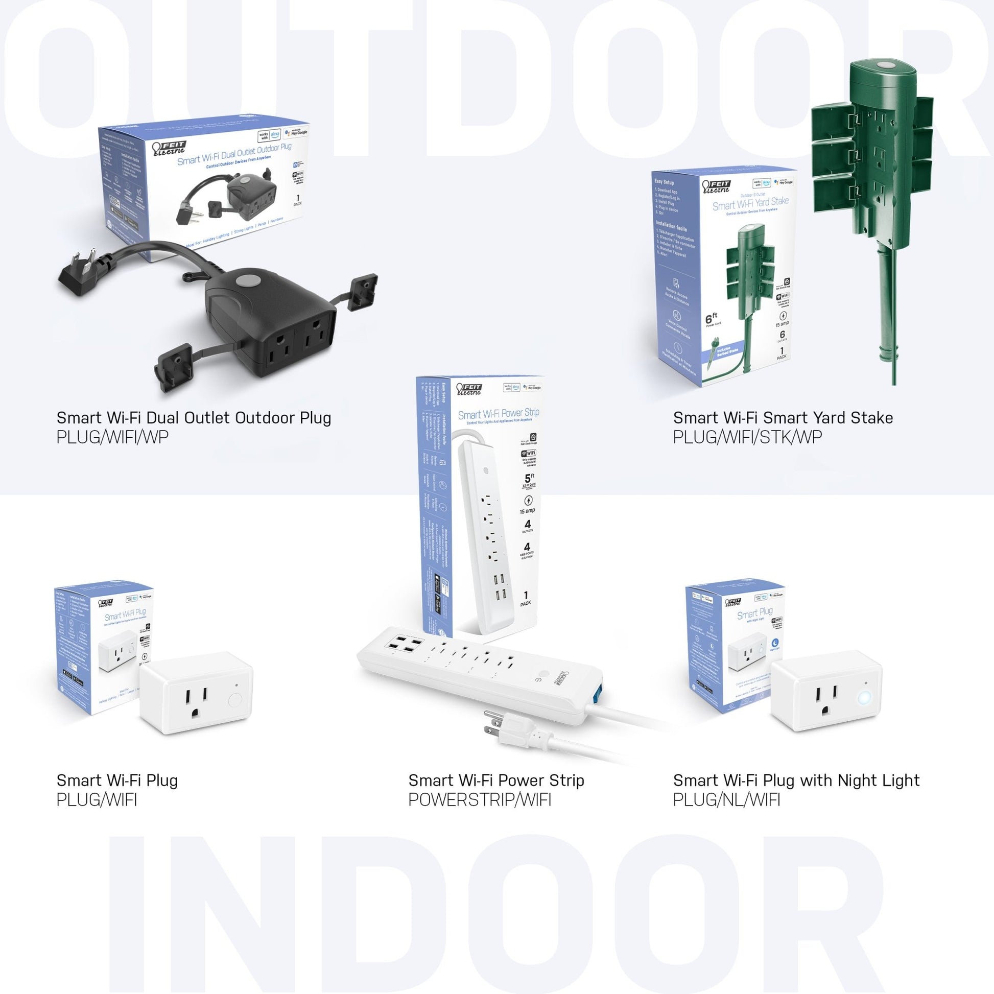 Indoor Smart Wi - Fi Wall Plug Alexa / Google - Worldwide Electric Supplies