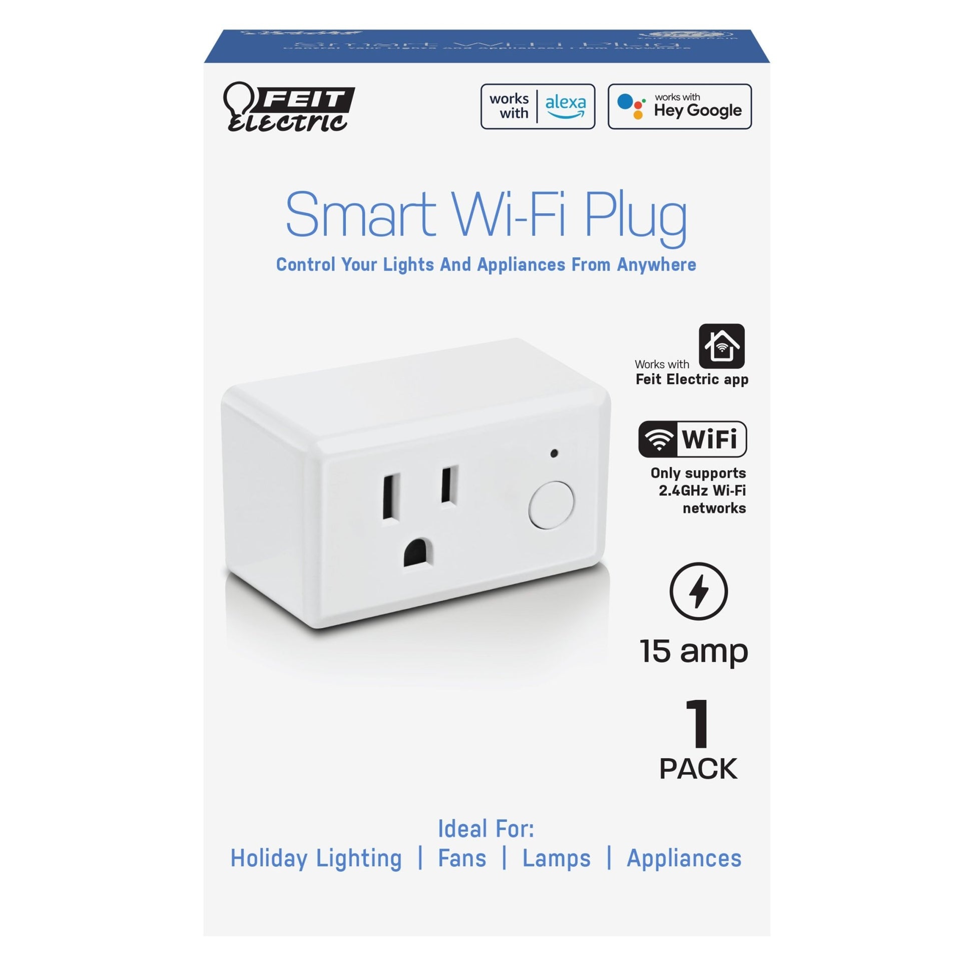 Indoor Smart Wi - Fi Wall Plug Alexa / Google - Worldwide Electric Supplies